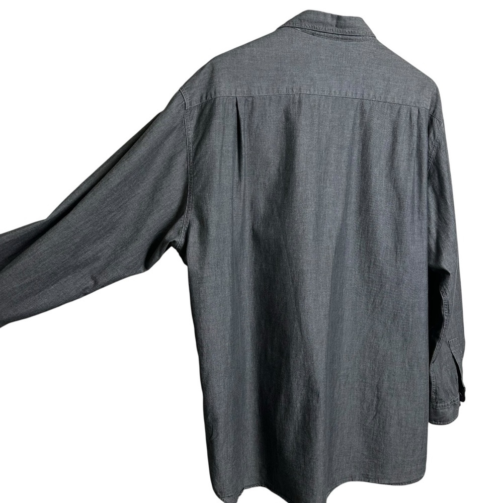 Marithe Francois Girbaud Oversized Men's Large Gray Chambray Shirt Hip Hop 90s - Picture 9 of 11
